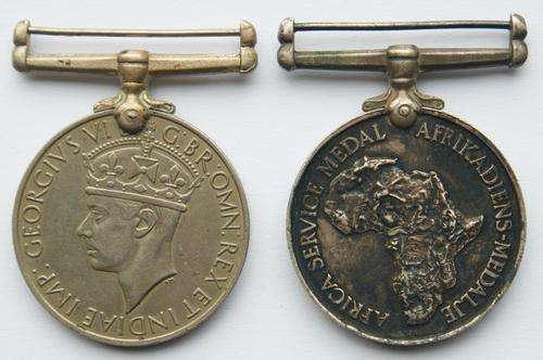 Pair War and Africa Service Medal to 208517 RM Surgeon With Electronic Copy of Service Card
