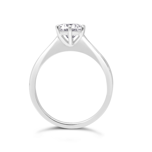 18ct White Gold Solitaire with Channel: Total Diamond weight 1.12ct with 1ct Center stone