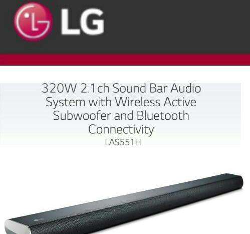 LG ELECTRONICS 2.1ch 320W LAS551H SOUNDBAR - BLUETOOTH ENABLED