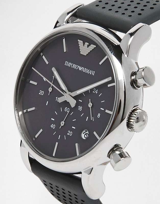 EMPORIO ARMANI AR1735 MENS CHRONOGRAPH WATCH GREY DISPLAY