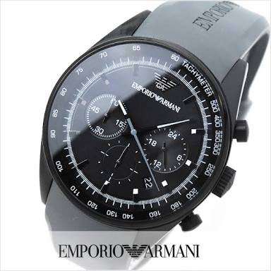 EMPORIO ARMANI SPORTIVO AR5978 GREY RUBBER CHRONOGRAPH WATCH