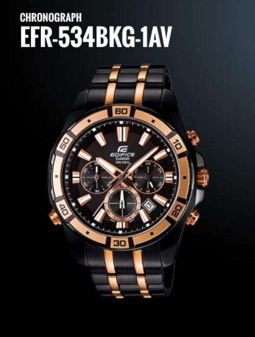 CASIO EDIFICE EFR 534BKG-1AV CHRONOGRAPH (ILLUMINATOR) -ROSE GOLD/BLK