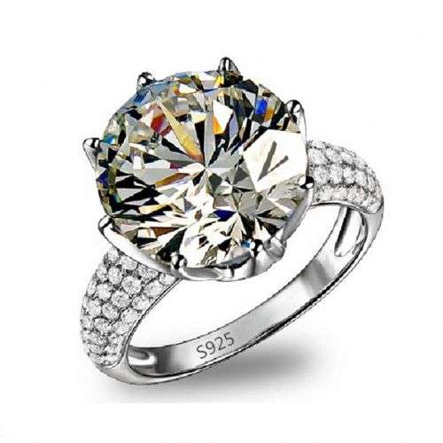 Extraordinary! 8ct Simulated Diamond Ring with Amazing Accents -  SIZES FROM 5-6-9-10-11 -