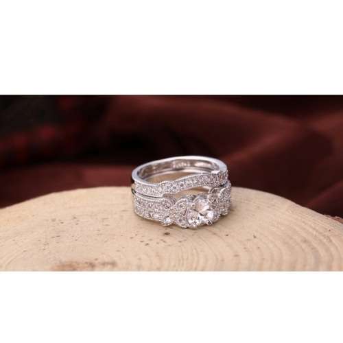 Elegant New Arrival 2 Piece ! 1.68 Carat Sim Diamond with Cubic Accents Ring Size 7 & 9