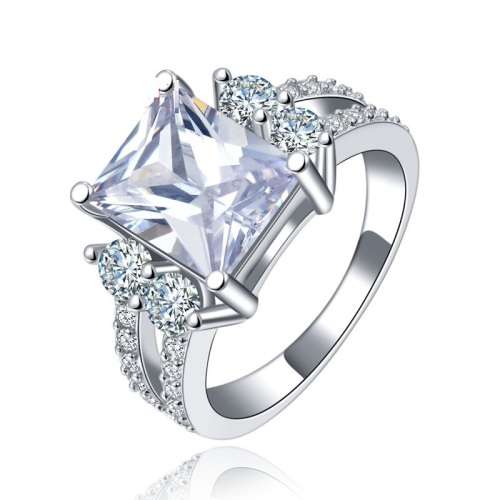 Princess Cut 4.48CT Sim.Diamond with Extraordinary Design- Size 6-7-8-9