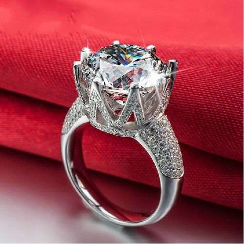 Extraordinary! 8ct Simulated Diamond Ring with Amazing Accents -  SIZES FROM 5-6-9-10-11 -