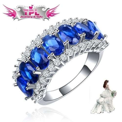 Blue Simulated Diamond Ring