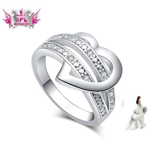 Heart Shape with Simulated Diamonds
