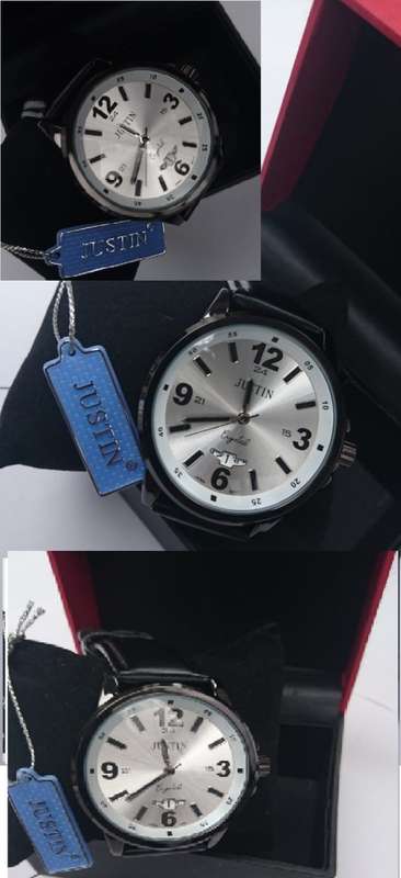 MENS ANALOG QUARTZ USD89 IN GENUINE BLACK LEATHER