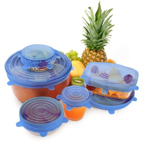 REUSEABLE FOOD STORAGE COVERS - SET OF 6