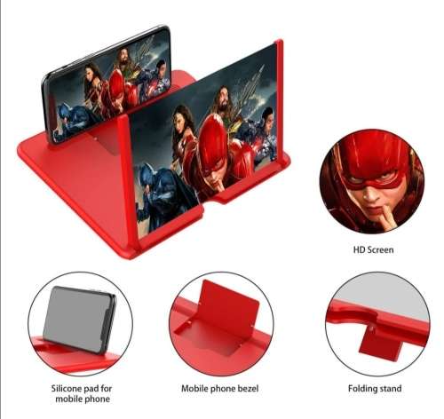 5D ENLARGED SCREEN MOBILE PHONE AMPLIFIER MAGNIFER HOLDER BLACK & RED