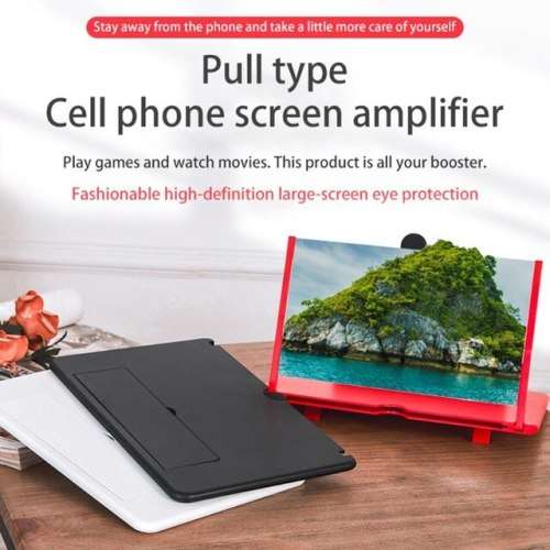 5D ENLARGED SCREEN MOBILE PHONE AMPLIFIER MAGNIFER HOLDER BLACK & RED