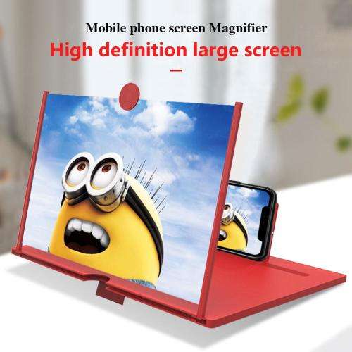 5D ENLARGED SCREEN MOBILE PHONE AMPLIFIER MAGNIFER HOLDER BLACK & RED