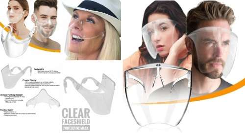 CLEAR FACESHIELD - PROTECTIVE MASK - TWO OPTIONS AVAILABLE