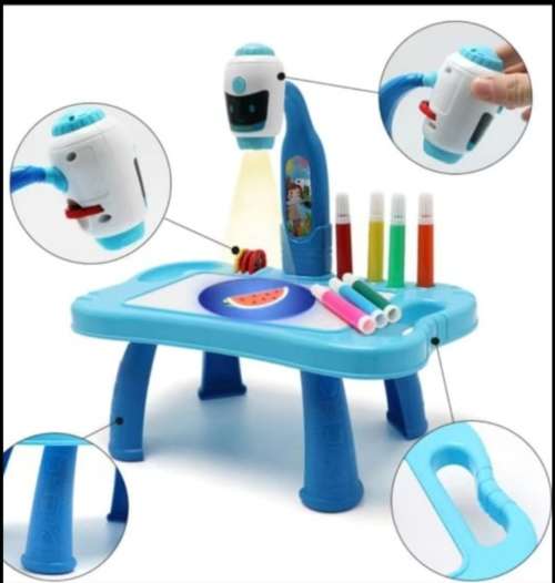 KIDS MULTI FUNCTIONAL EDUCATIONALLY DRAWING PAINTING TOY PROJECTOR LEARNING DRAWING DESK