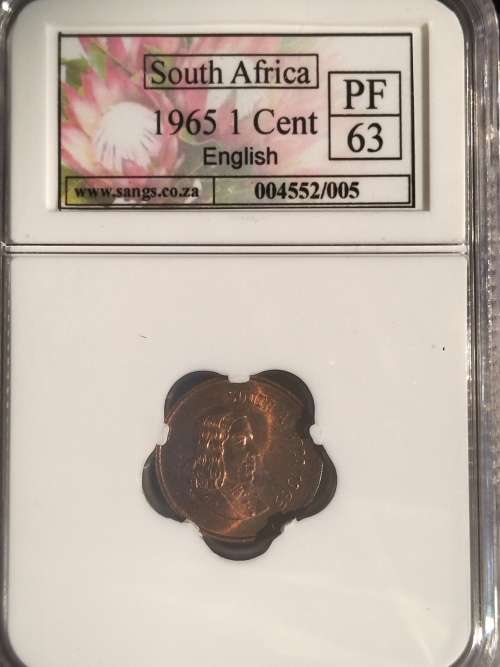 South Africa   1965   English   1 Cent Proof Coin