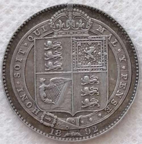 Great Britain 1892 Silver Shilling