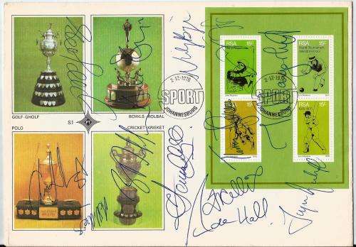 South Africa Sport Min Sheet FDC signed by Multiple Protea Cricketers as scan