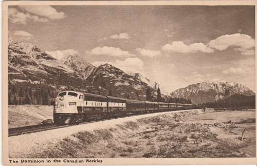 Postcard `Famous Trains` The Dominion unused as scan
