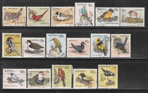 Australia 17 Bird Stamps used as scan