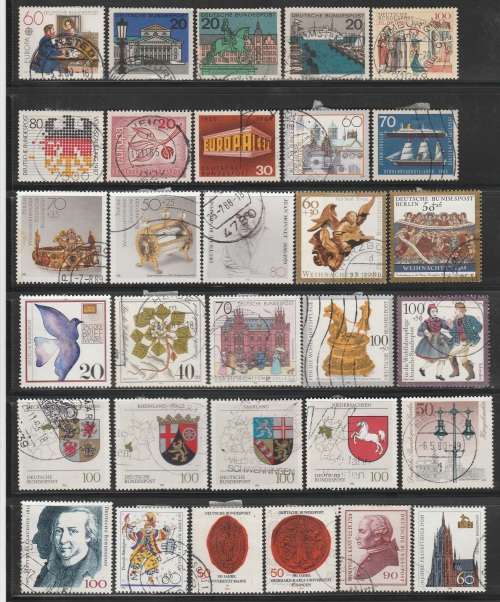 Germany good page lot of 31 used stamps,some have hinge remains on the back as scan A
