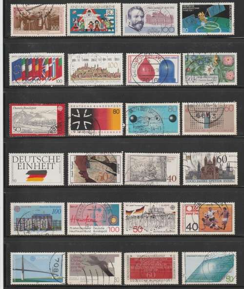 Germany good page lot of 24 used stamps,some have hinge remains on the back as scan D