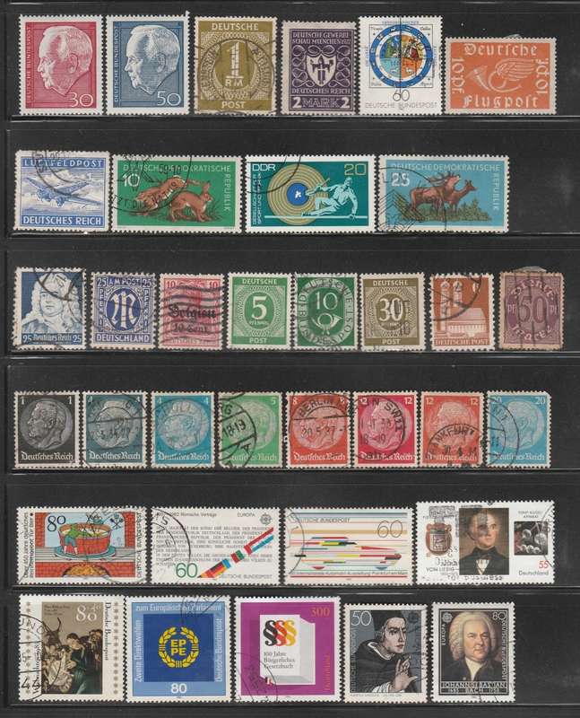 Germany Page lot of 35 used stamps as scan