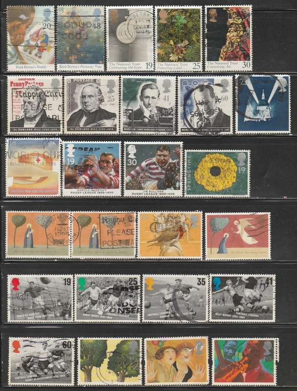 Great Britain good 1 page lot of over 25 used Commemoratives as scan B