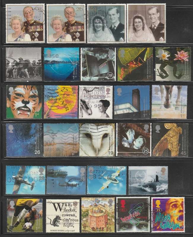 Great Britain good 1 page lot of over 25 used Commemoratives as scan C