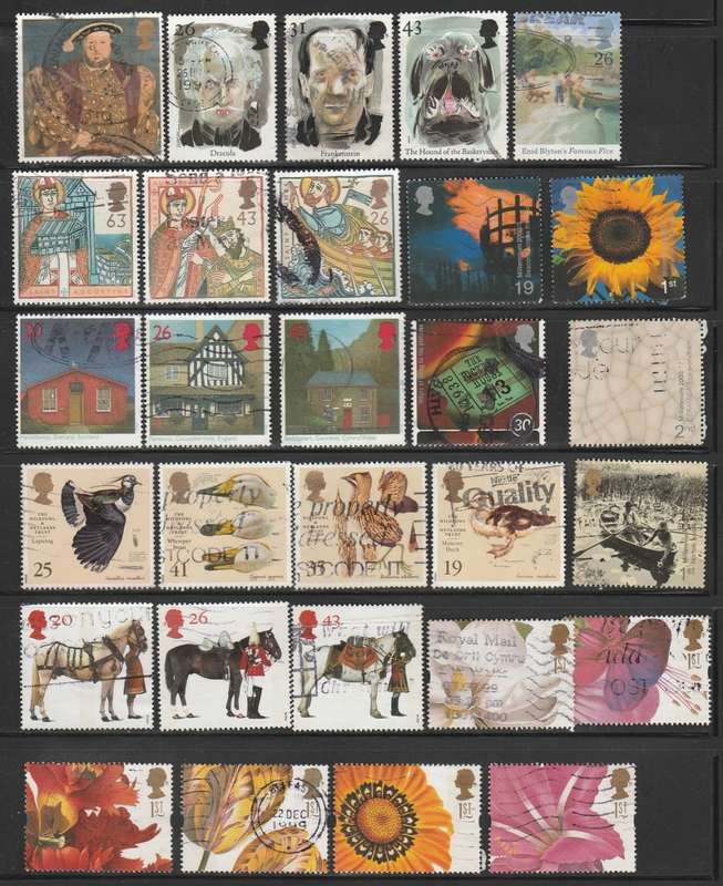 Great Britain good 1 page lot of over 25 used Commemoratives as scan D