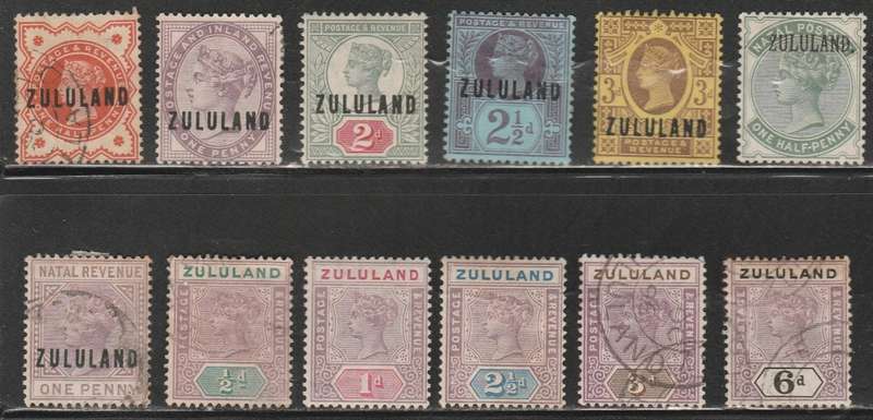 Zululand Good lot of 12 stamps Mixed condition (mint and used) some have hinge remains sold as scans