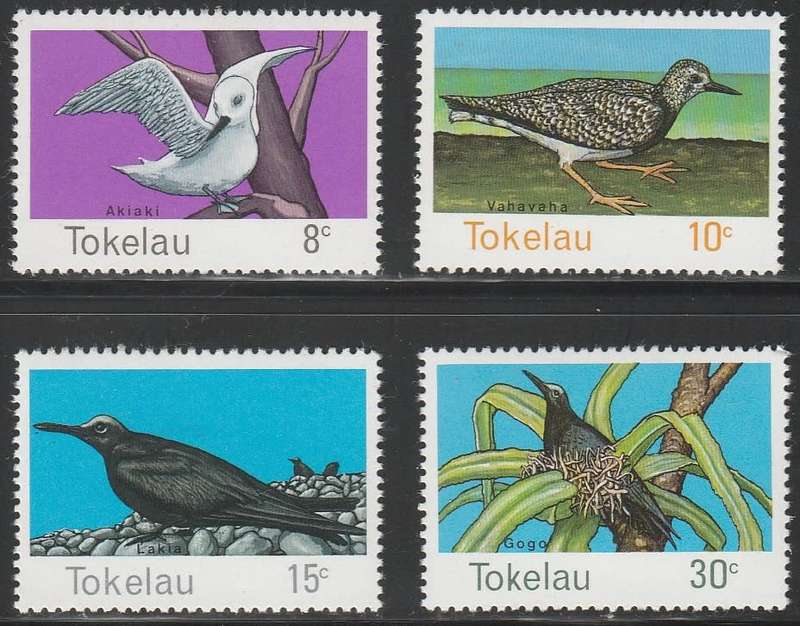 Tokalau Bird Stamps X 4 unmounted mint as scan