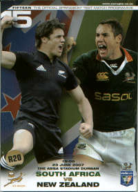 Rugby Programme South Africa V New Zealand 2007 Tri nations