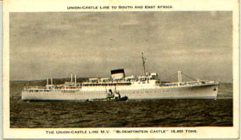 Postcard Bloemfontein Castle used on 03 12 57 as scans