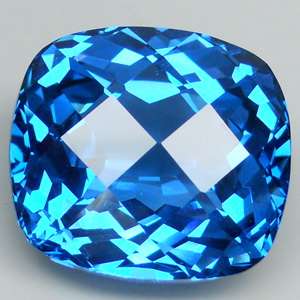 9.30 ct MAGNIFFICENT  CUSHION CUT SWISS BLUE TOPAZ GEMSTONE