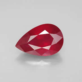 NATURAL 5.98 ct GHI Certified Natural Blood Red Ruby Pear Cut  Gemstone - Certificate Included