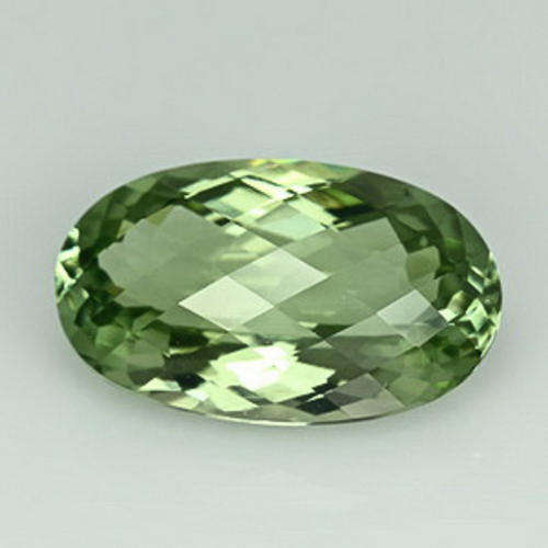 ELEGANT 8.6 ct  GREEN URUGUAY AMETHYST OVAL CHECKERBOARD CUT - Prasiolite Gemstone
