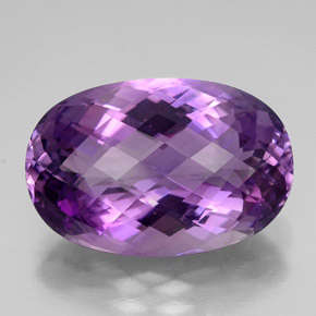 13.1 ct PURPLE LONG OVAL CHECKERBOARD CUT AFRICAN AMETHYST GEMSTONE