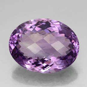 15.2 ct  PURPLE OVAL CHECKERBOARD CUT AMETHYST GEMSTONE