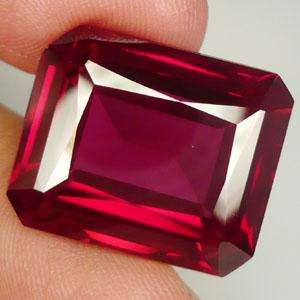 HUGE 28.43 ct  RUBY RED EMERALD CUT TOPAZ GEMSTONE