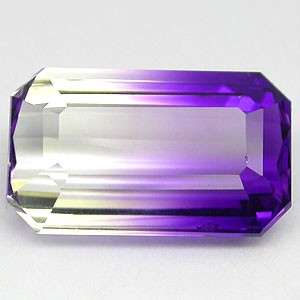 17.07 ct LOVELY PURPLE-WHITE EMERALD CUT AMETRINE GEMSTONE