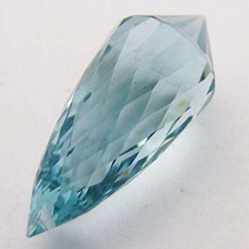 20.56 ct EXTREME BLUE AQUA BRIOLETTE (DRILLED) QUARTZ GEMSTONE