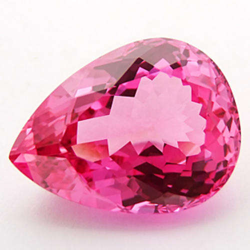 28.45 ct ** DAZZLING !! HOT PINK PEAR CUT TOPAZ GEMSTONE