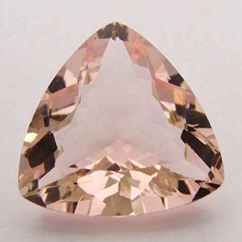 22.17 ct MAGNIFICENT LIGHT SALMON TRILLION CUT MORGANITE