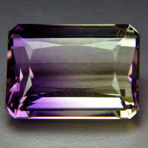 21.30 ct LOVELY PURPLE-YELLOW EMERALD CUT AMETRINE GEMSTONE