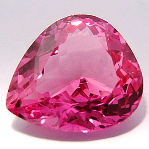 HUGE 36.16 ct FLAMINGO PINK PEAR CUT TOPAZ GEMSTONE