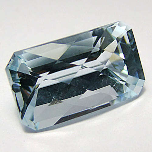 22.49 ct  AQUAMARINE BLUE CHECKERBOARD EMERALD CUT QUARTZ GEMSTONE