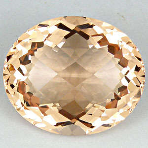 15.0 ct ORANGE / PEACH OVAL FACET CUT MORGANITE GEMSTONE
