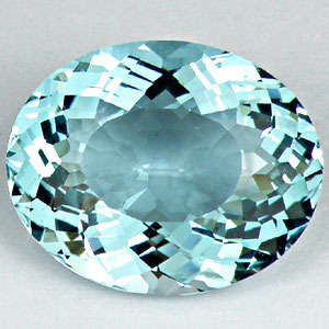 10.05 ct  AQUAMARINE BLUE OVAL FACET CUT QUARTZ GEMSTONE