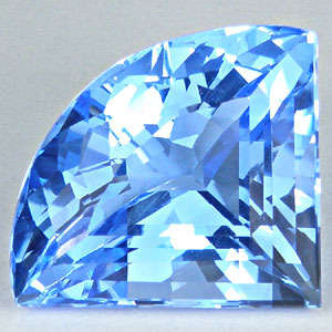 20.70 ct BLUE TANZANITE FAN DIAMOND CUT QUARTZ GEMSTONE